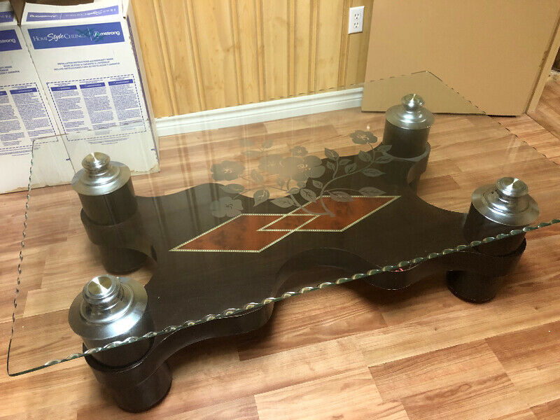 Glass coffee table